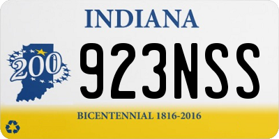 IN license plate 923NSS