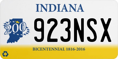 IN license plate 923NSX