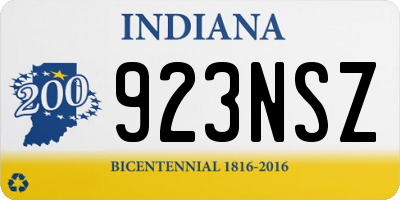 IN license plate 923NSZ