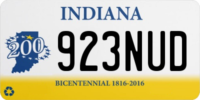 IN license plate 923NUD