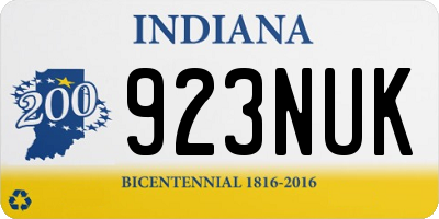 IN license plate 923NUK