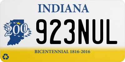 IN license plate 923NUL