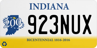 IN license plate 923NUX