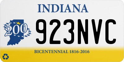 IN license plate 923NVC