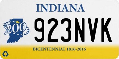 IN license plate 923NVK