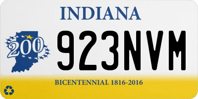 IN license plate 923NVM