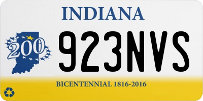 IN license plate 923NVS