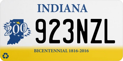 IN license plate 923NZL