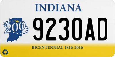 IN license plate 923OAD