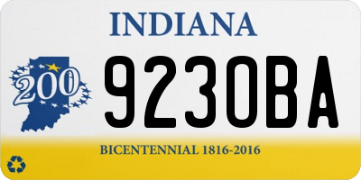 IN license plate 923OBA