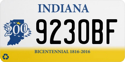 IN license plate 923OBF