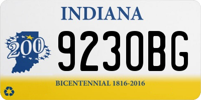 IN license plate 923OBG