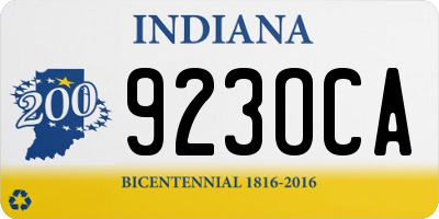 IN license plate 923OCA