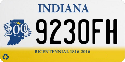 IN license plate 923OFH