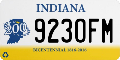 IN license plate 923OFM