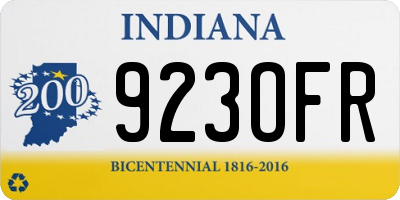 IN license plate 923OFR