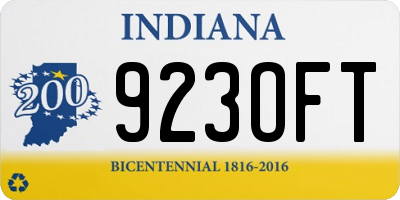 IN license plate 923OFT