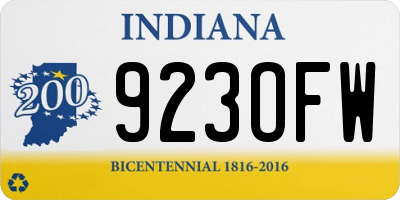 IN license plate 923OFW