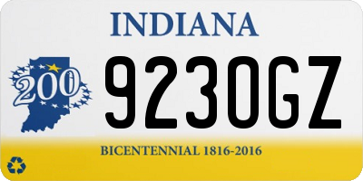 IN license plate 923OGZ