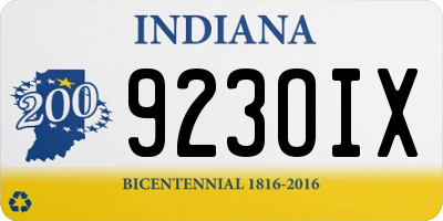 IN license plate 923OIX