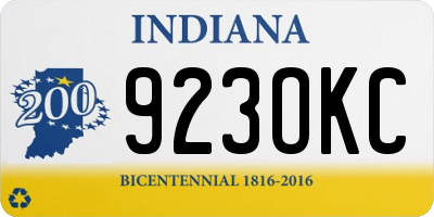 IN license plate 923OKC