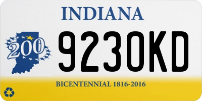 IN license plate 923OKD