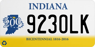 IN license plate 923OLK