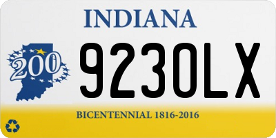 IN license plate 923OLX