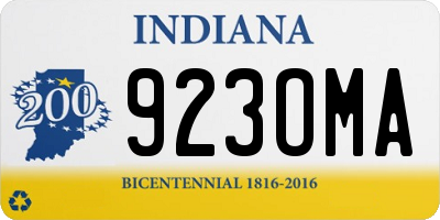 IN license plate 923OMA