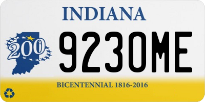 IN license plate 923OME