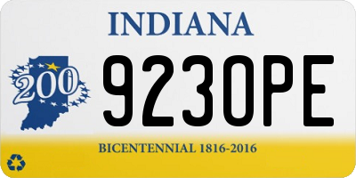 IN license plate 923OPE