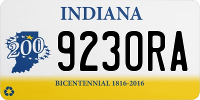 IN license plate 923ORA