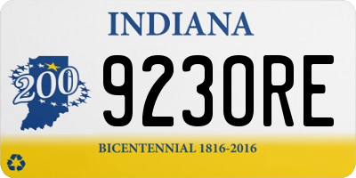 IN license plate 923ORE