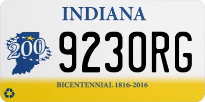IN license plate 923ORG
