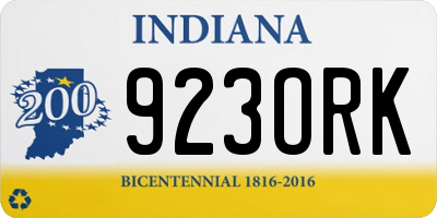 IN license plate 923ORK