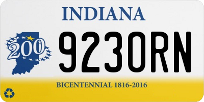 IN license plate 923ORN