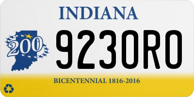 IN license plate 923ORO