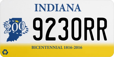 IN license plate 923ORR