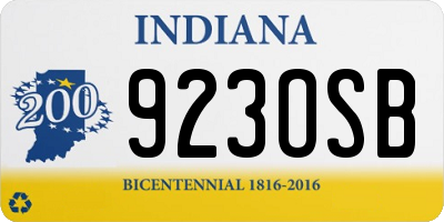 IN license plate 923OSB