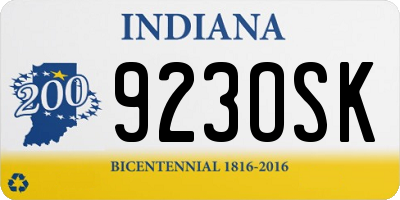 IN license plate 923OSK