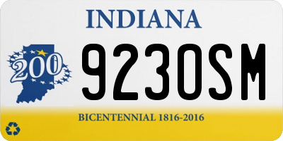 IN license plate 923OSM