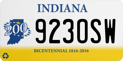 IN license plate 923OSW