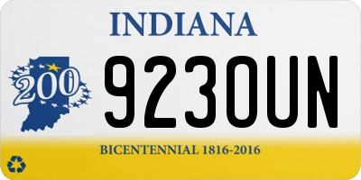 IN license plate 923OUN