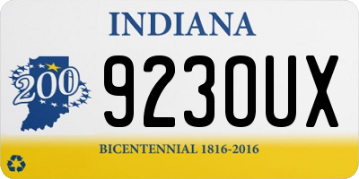 IN license plate 923OUX