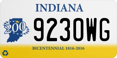 IN license plate 923OWG