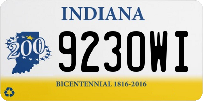 IN license plate 923OWI
