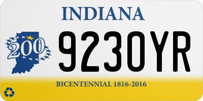 IN license plate 923OYR