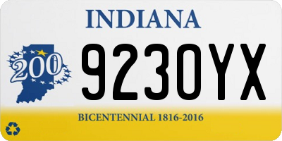 IN license plate 923OYX
