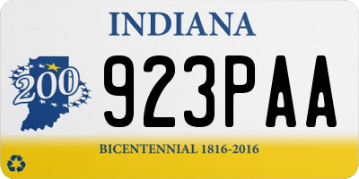 IN license plate 923PAA