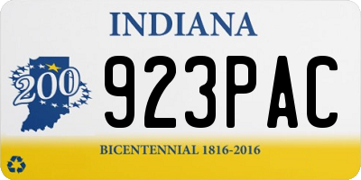 IN license plate 923PAC